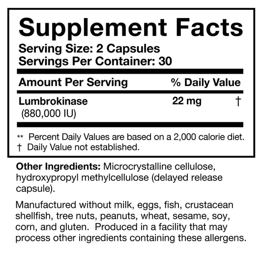 Researched Nutritionals Lumbrokinase 60 Capsules