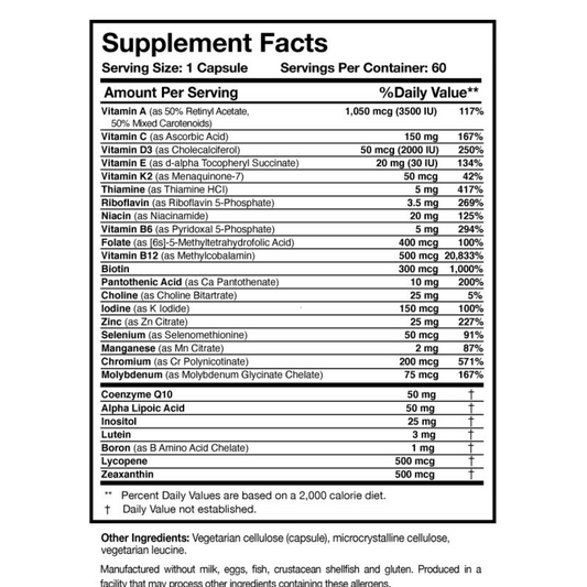 Researched Nutritionals Physician’s Daily™ Multivitamin + D3 60 Capsules