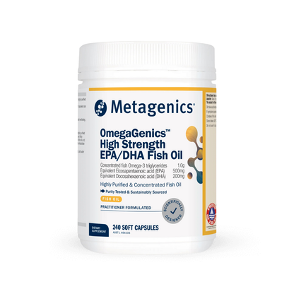 OmegaGenics High Strength EPA/DHA Fish Oil 240 Soft Capsules