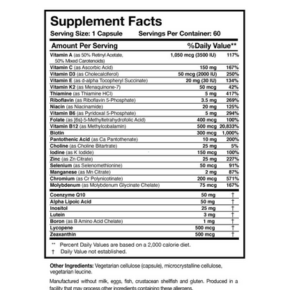 Researched Nutritionals Physician’s Daily™ Multivitamin + D3 60 Capsules