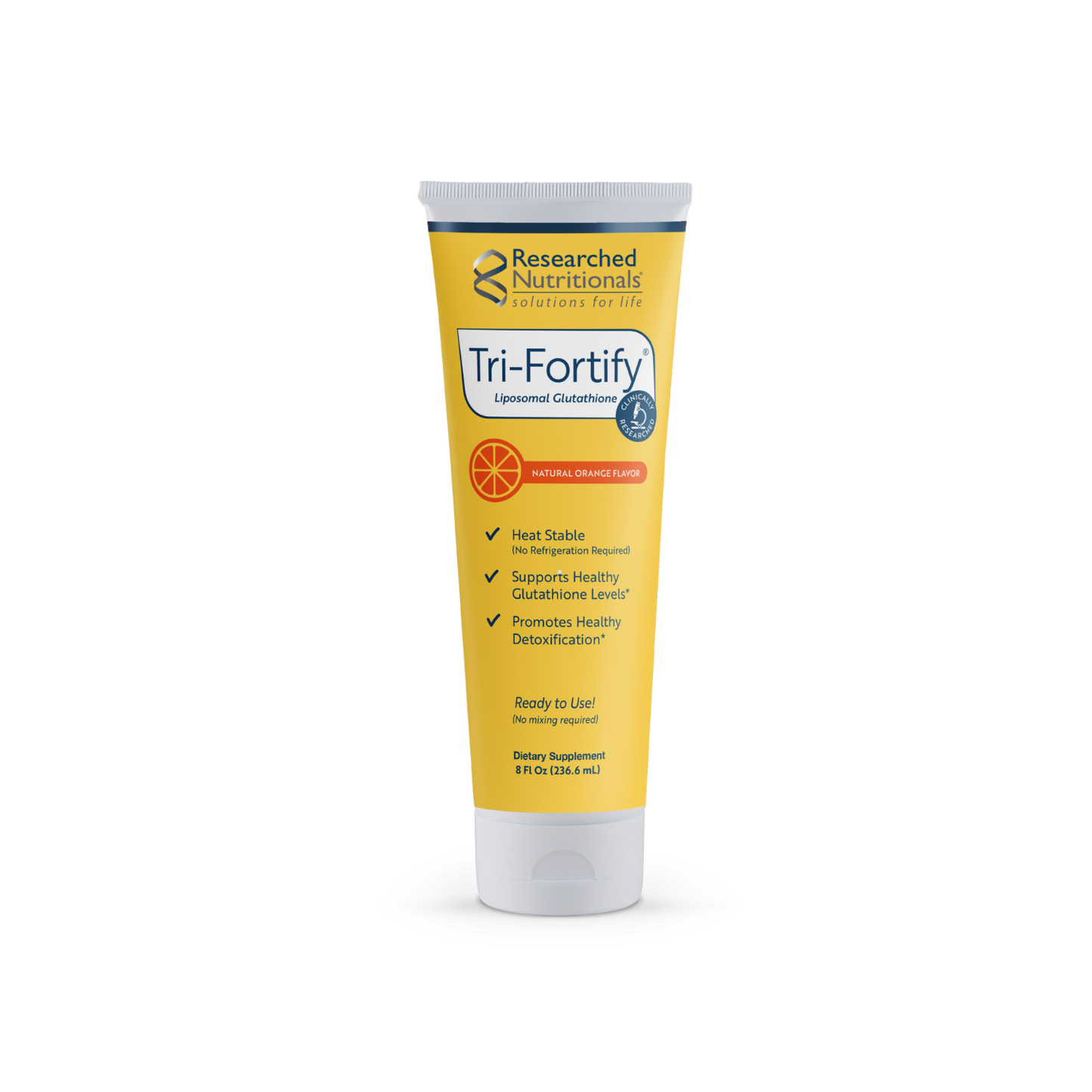 Researched Nutritionals Tri-Fortify® Liposomal Glutathione – Orange 236.6mL
