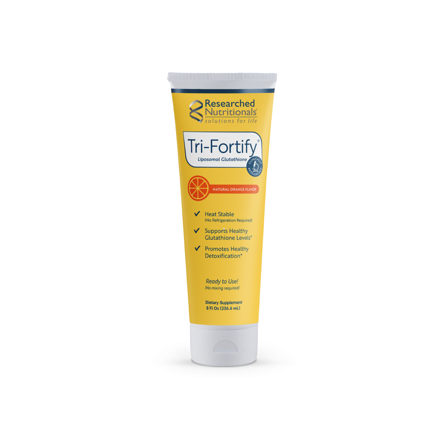 Researched Nutritionals Tri-Fortify® Liposomal Glutathione – Orange 236.6mL