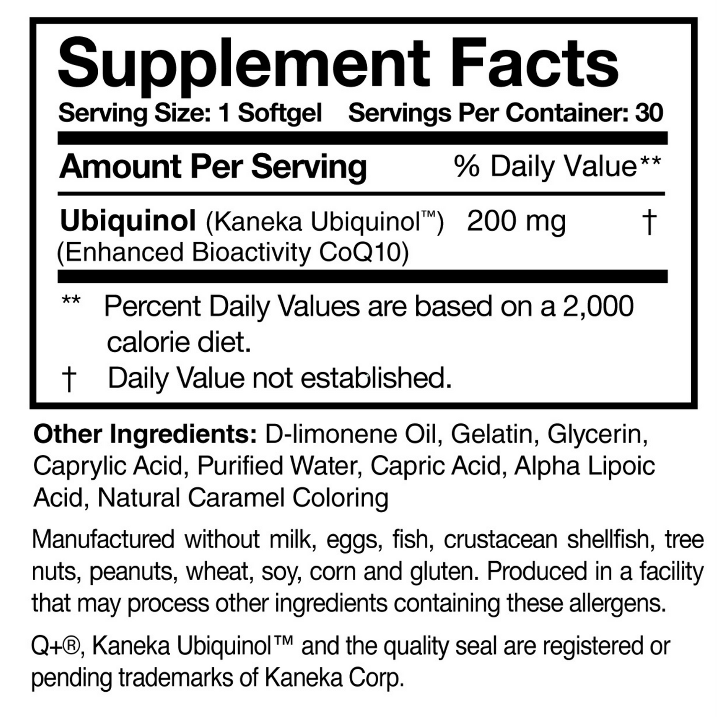 Ubiquinol Super 200 | 30 Softgel