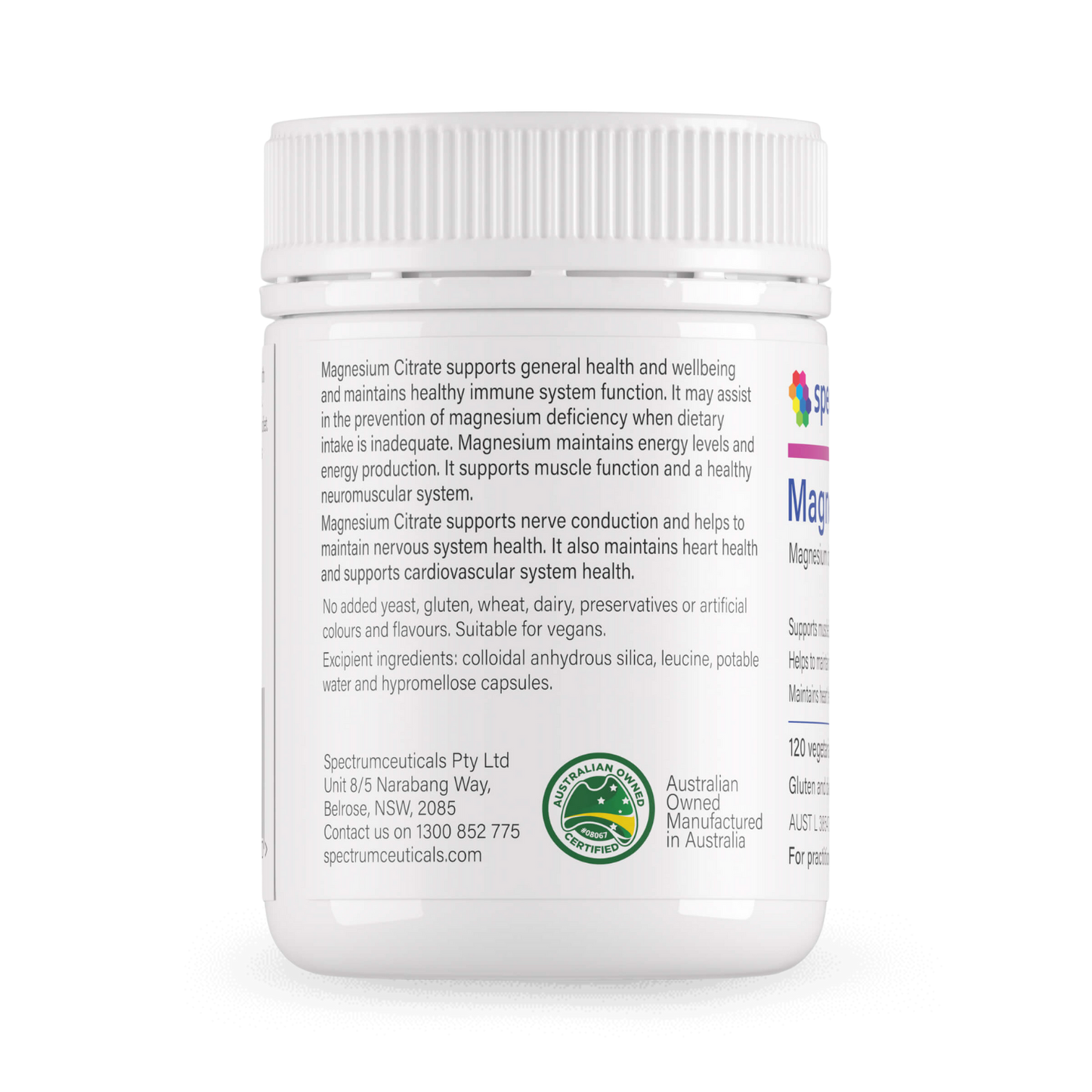 SPECTRUMCEUTICALS Magnesium Citrate 120 Capsules