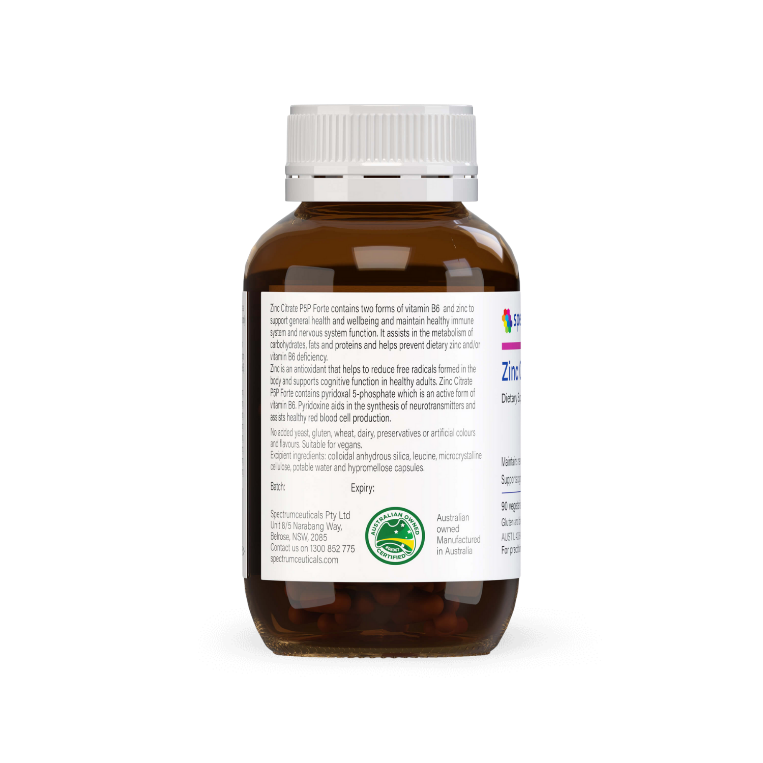 Spectrumceuticals Zinc Citrate P5P Forte 90 Capsules
