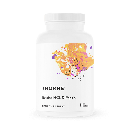 Thorne Betaine HCL & Pepsin 225 Capsules 